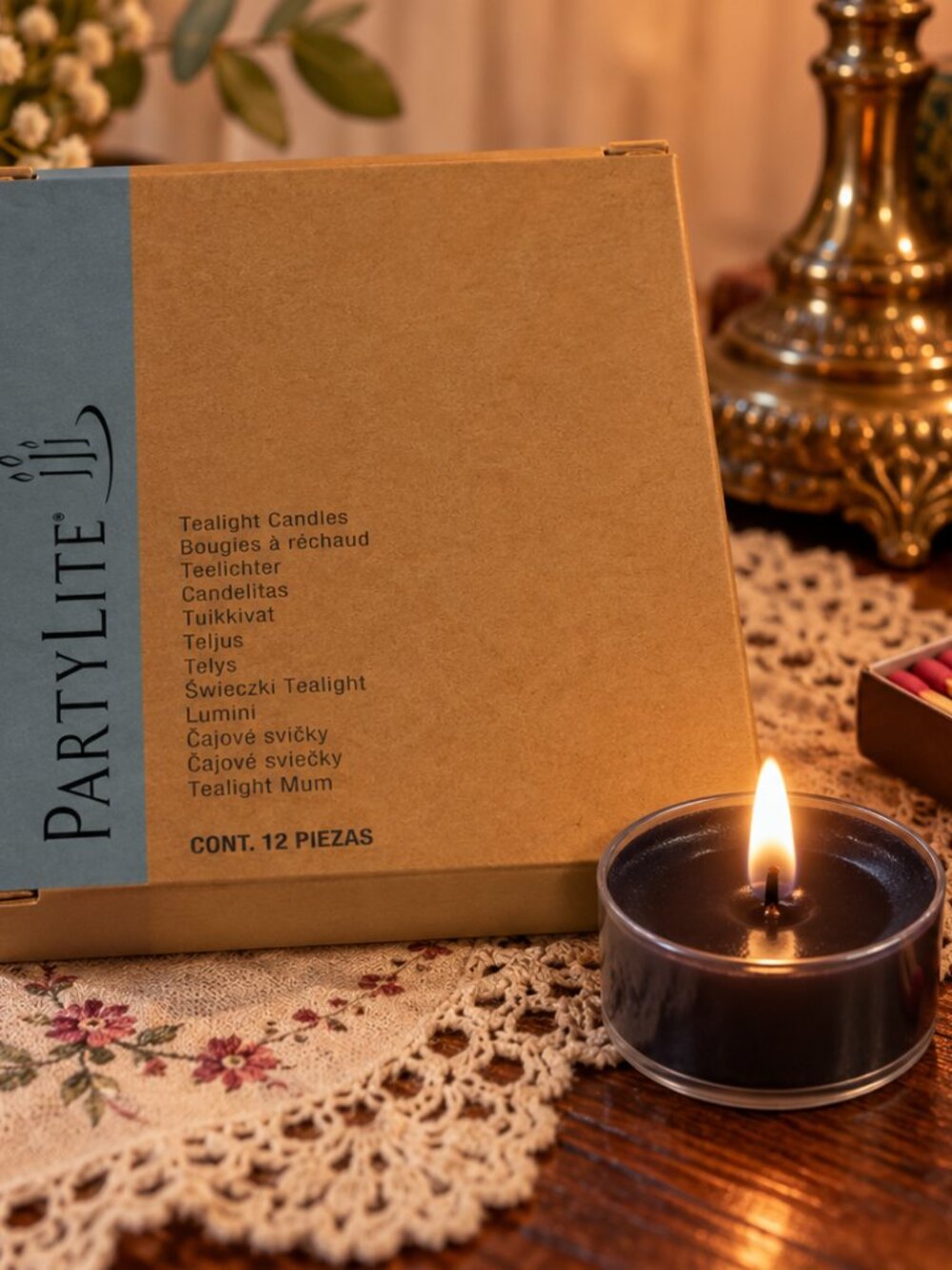 Vintage PartyLite Black Cherry Universal Tealight Candles V0482 – Box of 11